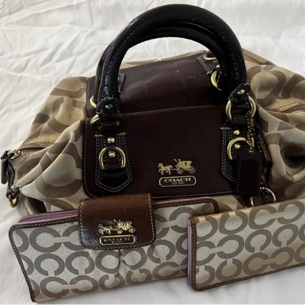 Coach - Satchel Tote, Bags, Satchel, Gold and Brown